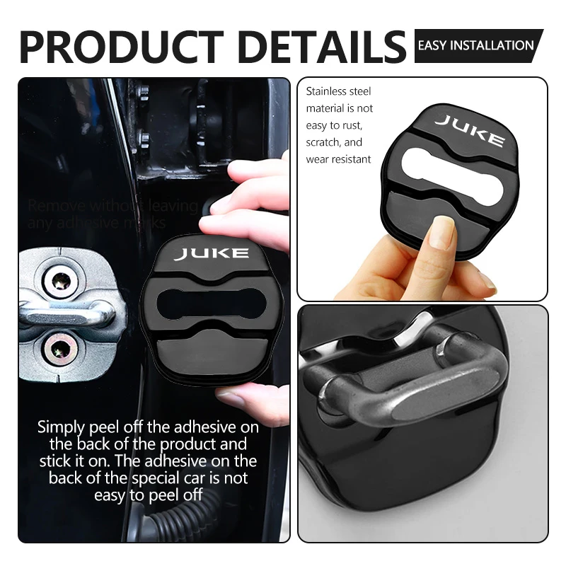 Car Door Protective Decoration Lock Cover Stickers Accessories Case For Nissan Qashqai Juke J10 J11 Pulsar Sentra Altima Patrol view 4