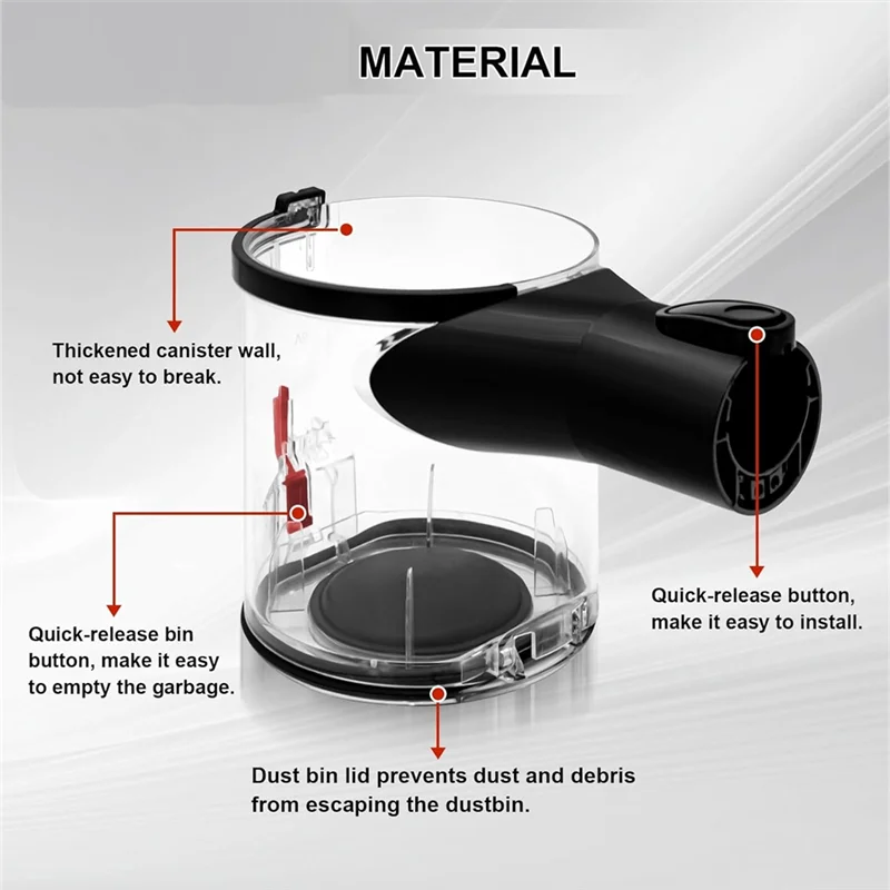 BAAM-Lixeira de lixo para Dyson V6 DC58 DC59 DC62 DC74 Aspirador de pó Canister Poeira Bin Peça de reposição No.965660-01
