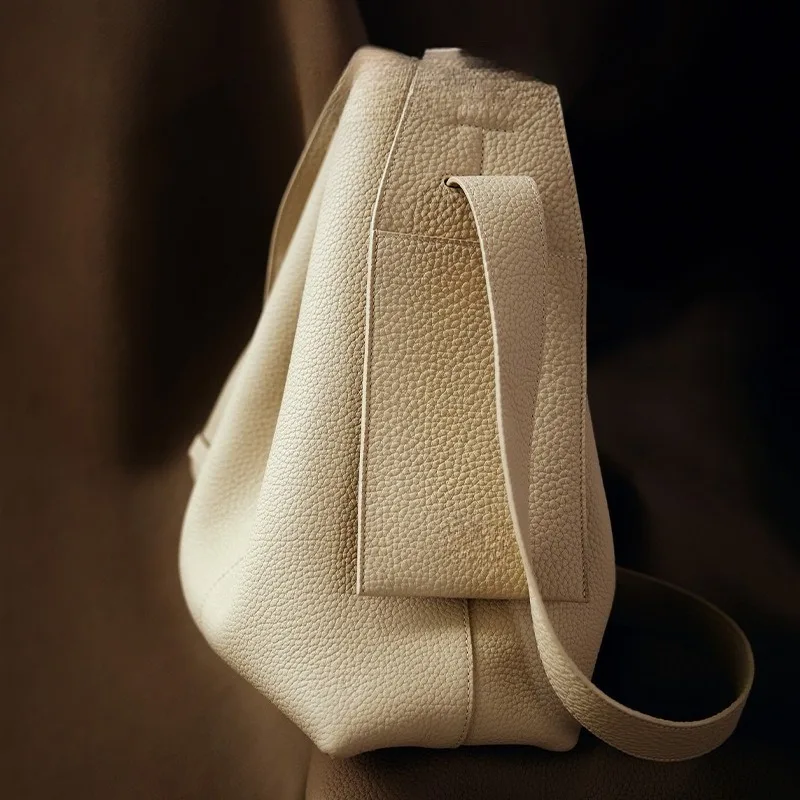 

Сумка-тоут с подвесными ушками, натуральная кожа, элитный стиль, большая вместимость, модная женская сумка через плечо на одно плечо