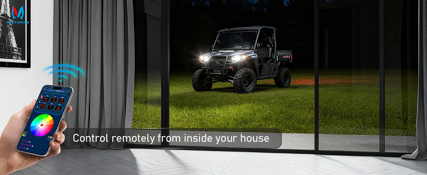 MICTUNING P1Y RGB 6-Gang-Schalttafel mit kabelloser Fernbedienung und App-Steuerung, Fernbedienung bis zu 230 Fuß, 12 V/24 V für LKW, Wohnmobil, Offroad – Detail 6
