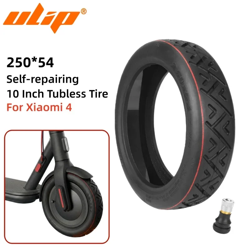 

Шина Ulip 250*54 10 дюймов самовосстанавливающаяся бескамерная для электросамоката Xiaomi 4, комплект внедорожных шин с клапаном, шины для электросамокатов