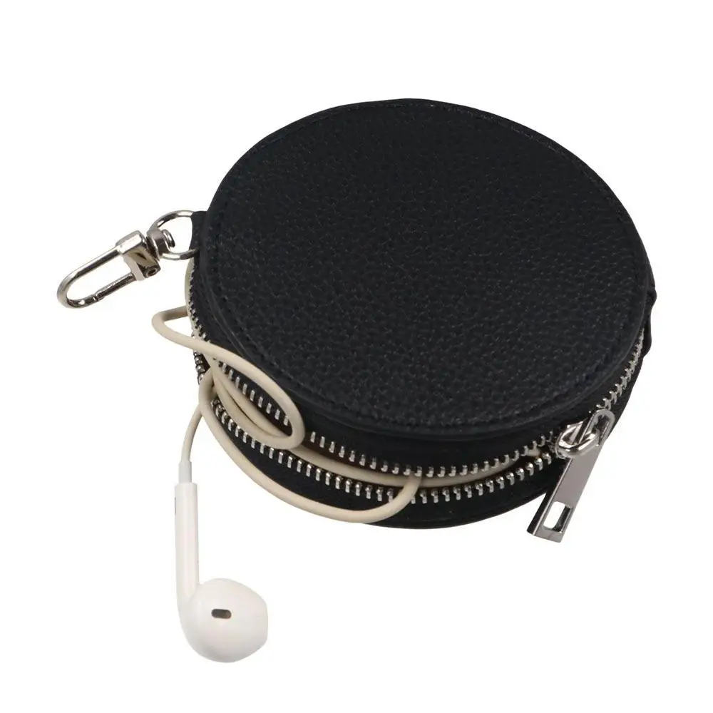 Kawaii Star PU Leather Coin Purse PU Leather Bag Pendant Keychain Round Wallet Zipper Korean Style Small Storage Bag Outdoor