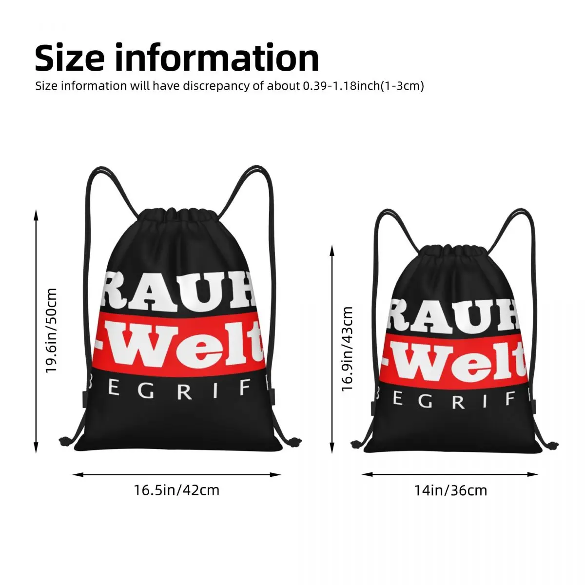 Raih Welt Begriff Logo bolsas con cordón portátiles multifunción, bolsa deportiva para libros