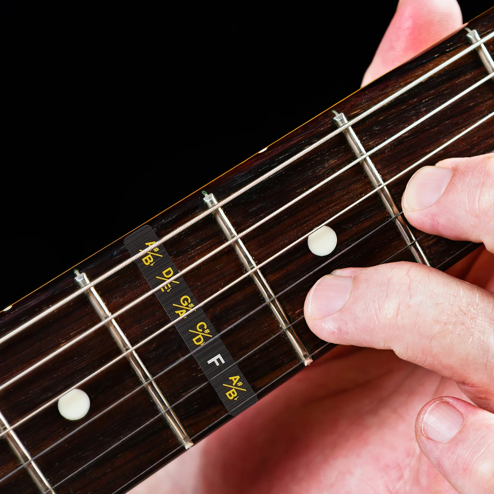 

2 Sheets Guitar Fretboard Stickers Durable Self-Adhesive Note Map for Acoustic Electric Guitar Beginner Playing