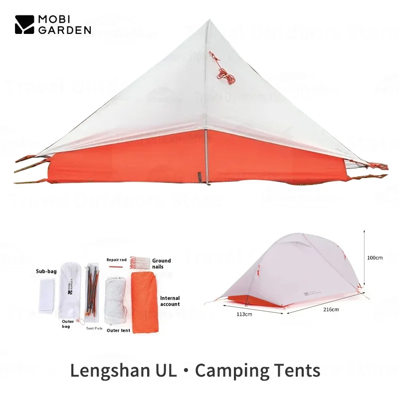 MOBI GARDEN-tiendas de campaña de aluminio para 1 persona, tienda portátil a prueba de viento para exteriores, tienda ligera para viajes, tienda de senderismo de montaña