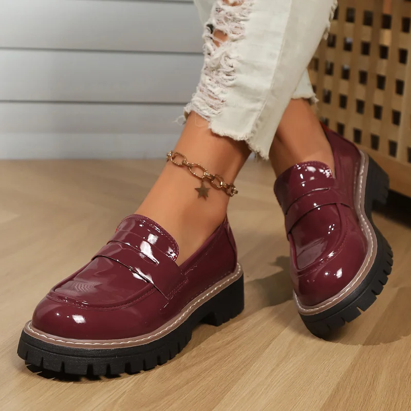 

2025Autumn New Large Size Loafers European and American Women's Fashion Single Shoes