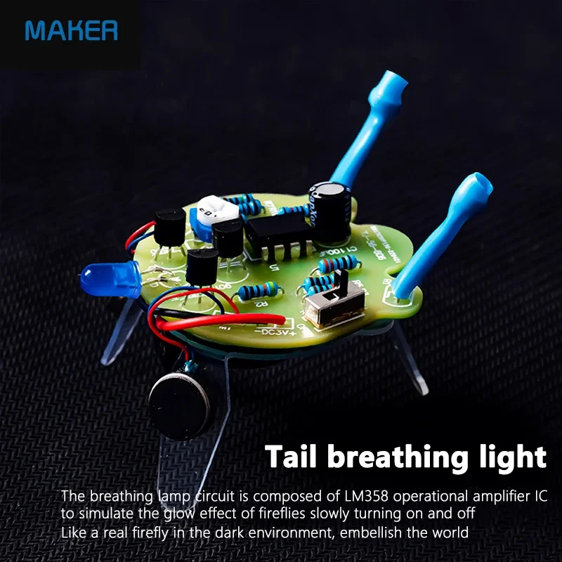 Light-sensitive Firefly Mobile Robot DIY Welding Kit Tail Breathing Light Fun Electronic Production