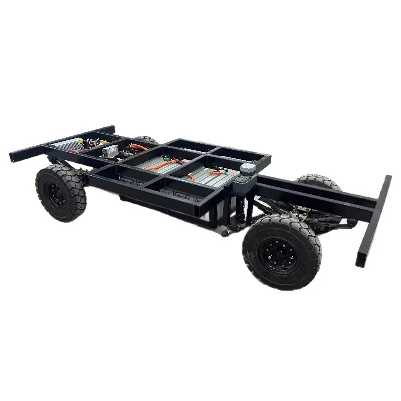 Electric driverless wire-controlled chassis, remote control electric four-wheeler chassis assembly