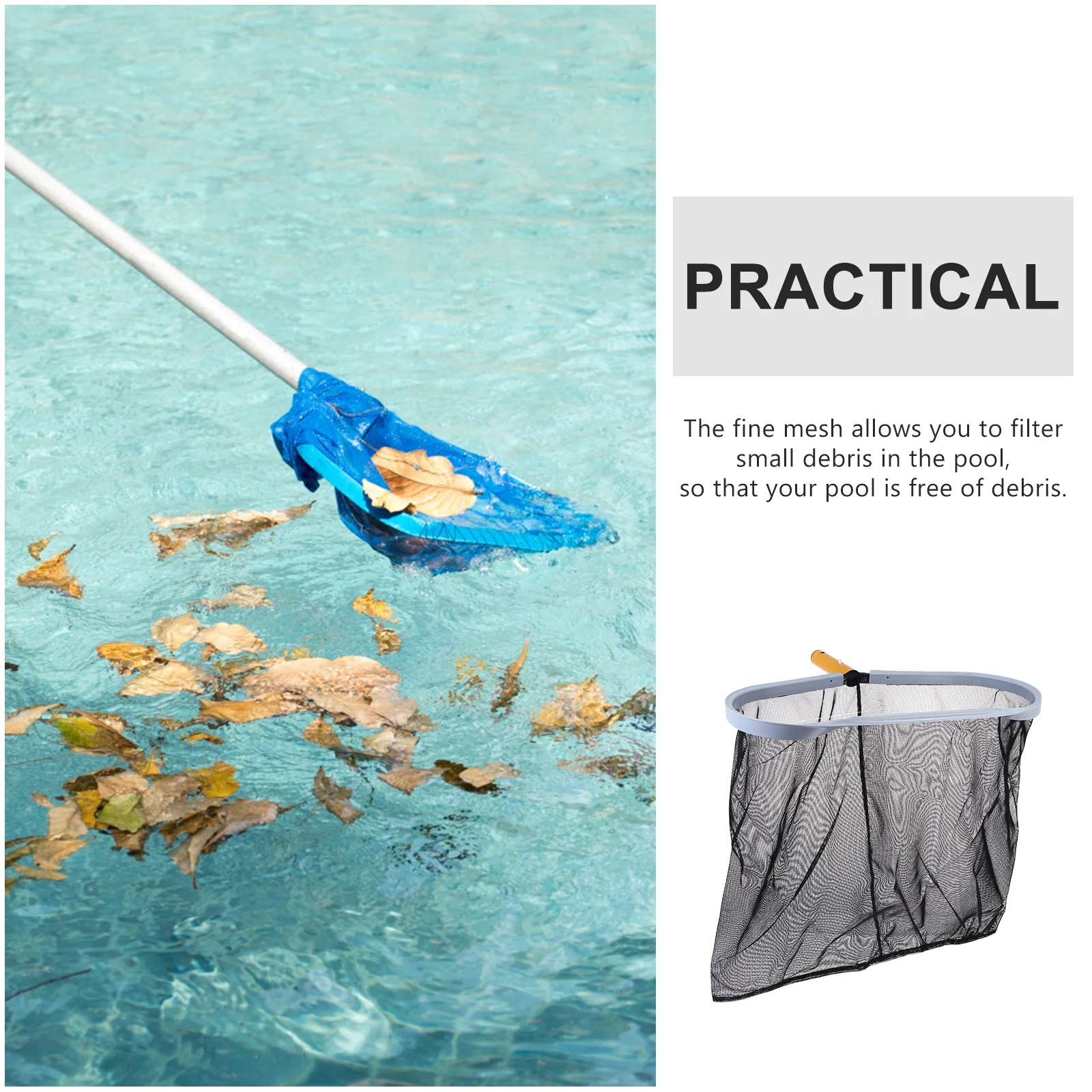 

1Pcs Deep Water Leaf Net Swimming Pool Portable Scoop Net Pond Cleaning Pool Skimmer Mesh Portable Pond