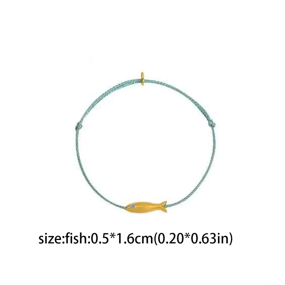 Woven Fish Hollow Geometry Anklets Personalities Copper Plait Blue Rope Foot Chain Women