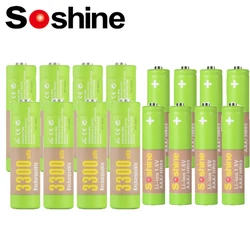 Soshine AA AAA 1.5V Lithium Rechargeable Battery 1100mWh 3300mWh Batteries for GamePad Game Controller Remote Control Toy Camera