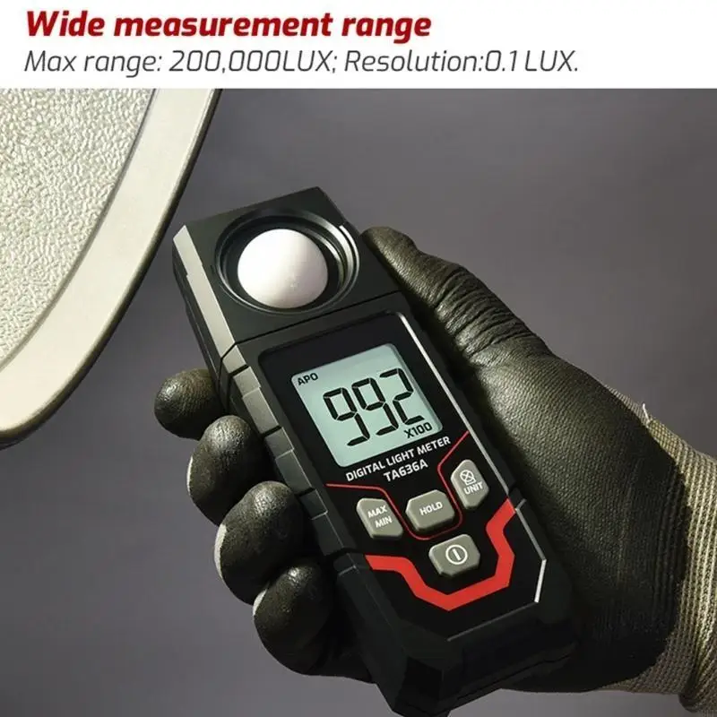digitale leggero per registrazione dei dati misurazione della luce accurata con display LCD e selezione unità A0KF
