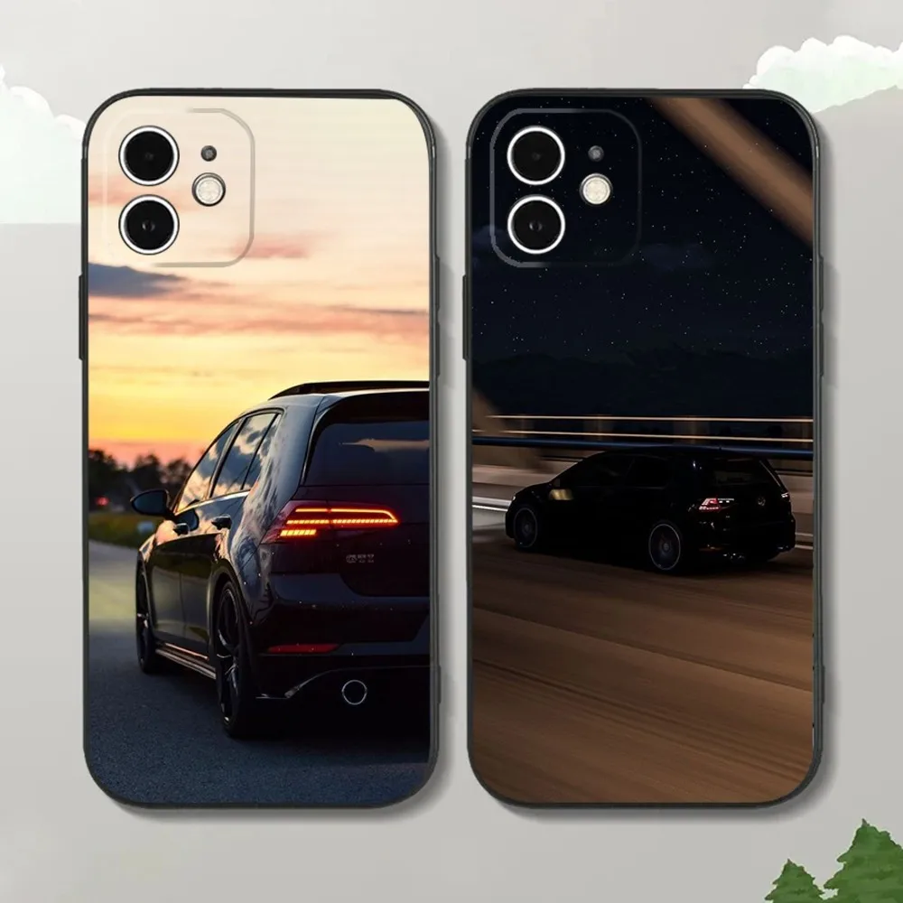 G-Golf-G-GTI Car Phone Case For iPhone15,14,13,12 Mini 11 Pro XR,X,XS,MAX 7,8 Plus Silicone Cover Soft Black