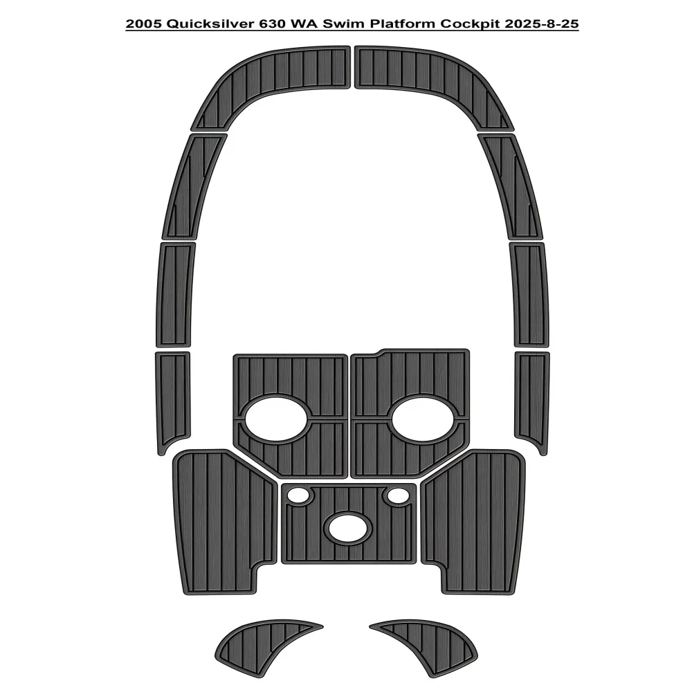 

2005 Quicksilver 630 WA Swim Platform Cockpit Boat EVA Foam Teak Floor Pad SeaDek MarineMat Style Self Adhesive W1058 J6P9