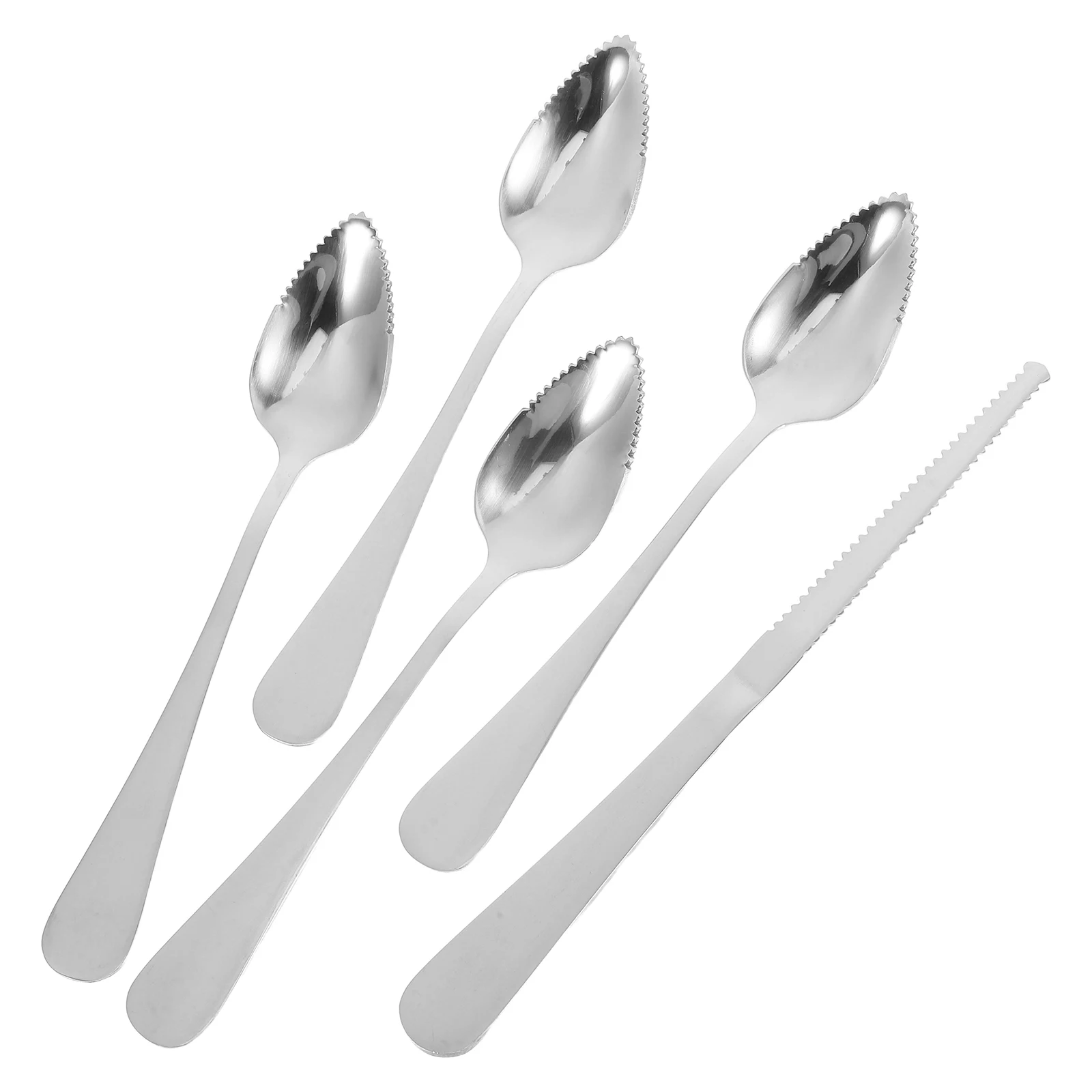 

1 set Fruit Cutting Set Stainless Steel Spoons Knives Tools Dessert Serving Utensils MelonSpoons Kiwi Apple