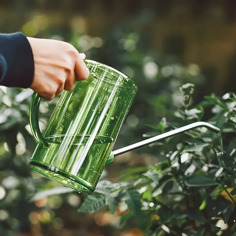 1 علبة سقاية طويلة الفم، بلاستيك متين، مقبض مريح، سقي فعال، العناية بالبستنة الداخلية والخارجية #1