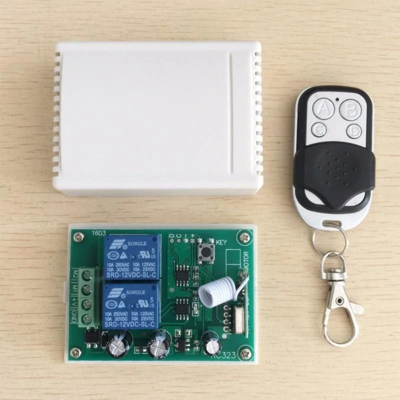 HX6A 2CH RF 433MHz Wireless Remote Control Switch Learning Code 2-Channel Lamp Light Controller