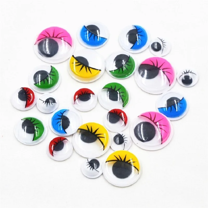 DIY Wiggly Googly Eyes Black White Self-Adhesive Doll Eye Movable Simulation Animal Eyeball Kindergarten Children Craft Supplies