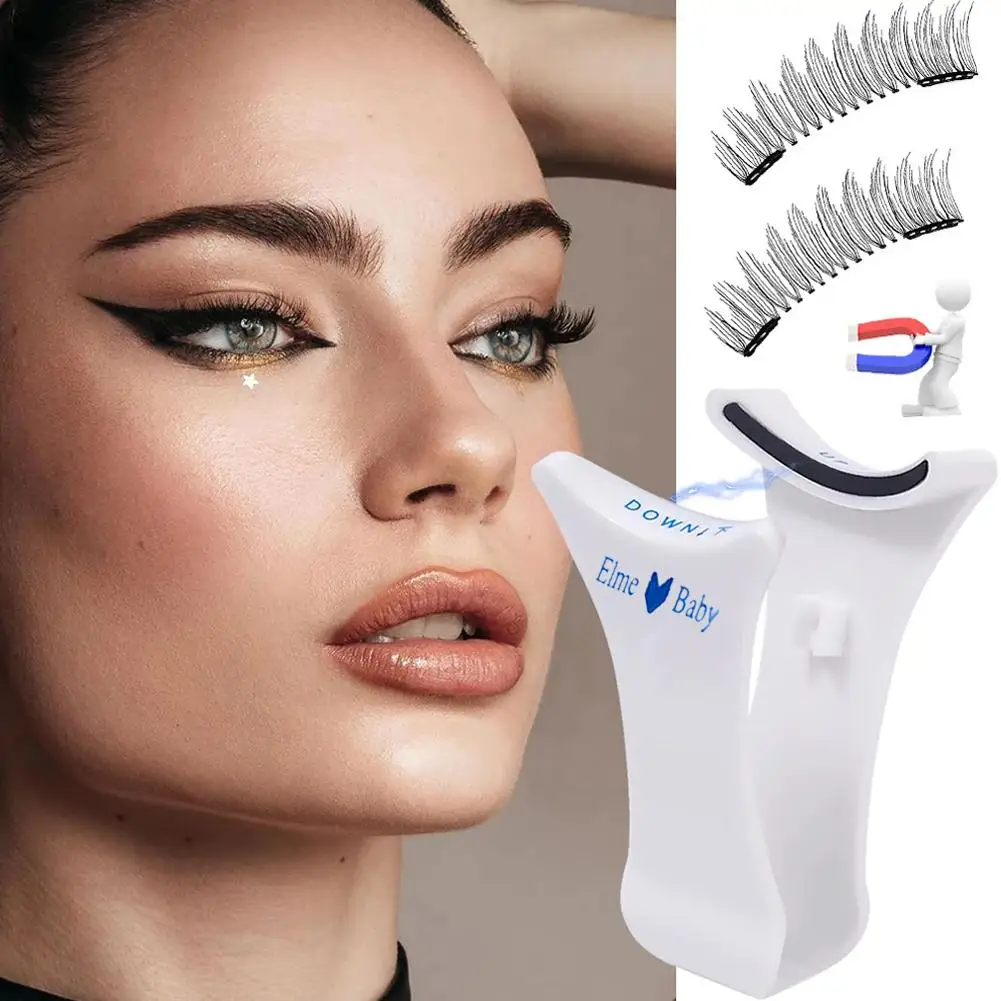 Recourbe-cils magnétique portable et efficace pour débutant, aide à la pose de faux cils, grand angle, grossissant en périphérie, H8B0