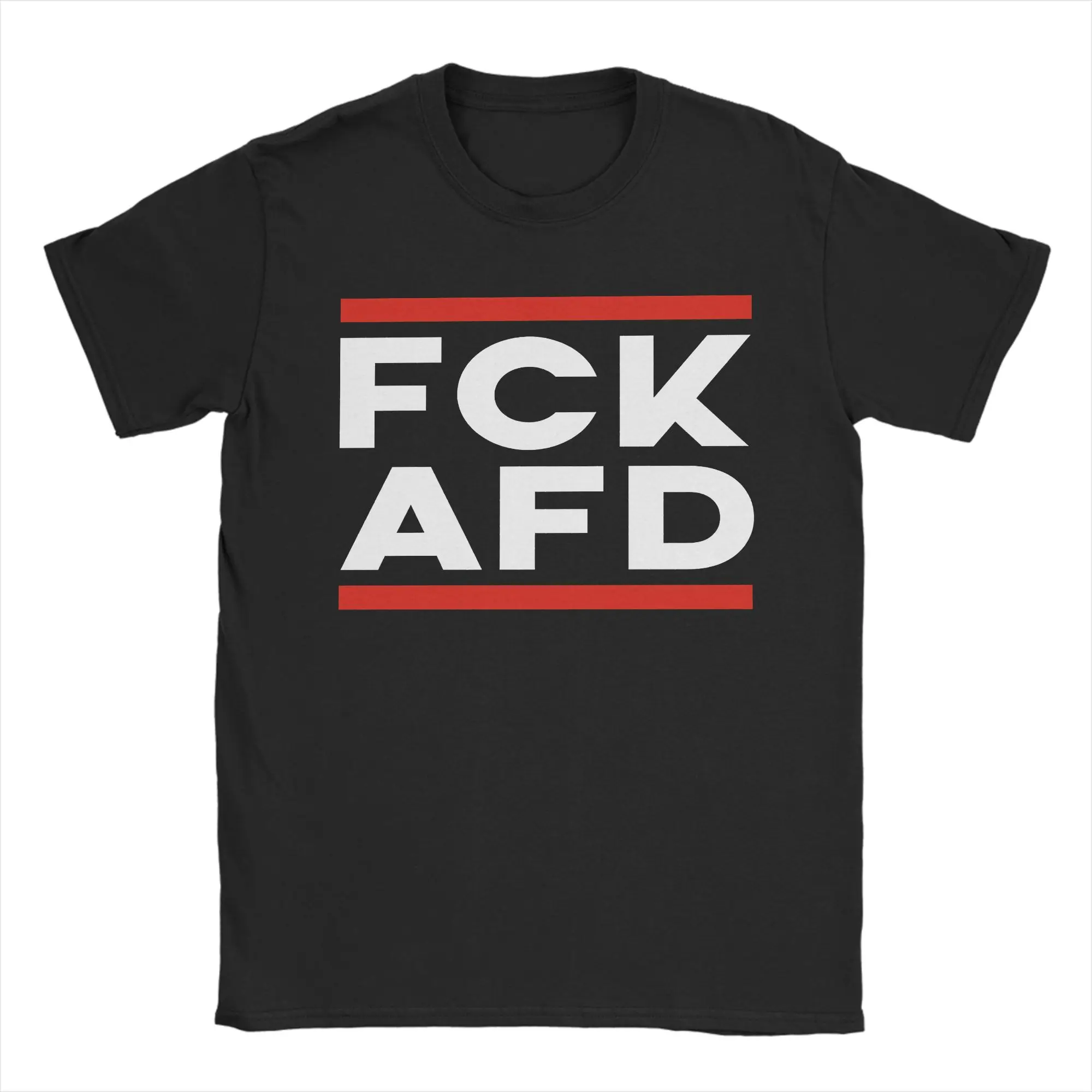 FCK AFD Anti AfD 100 Cotton T-Shirt For Men Beach  Vintage T-Shirts O-Neck Harajuku Tees Plus Size Printed Clothing
