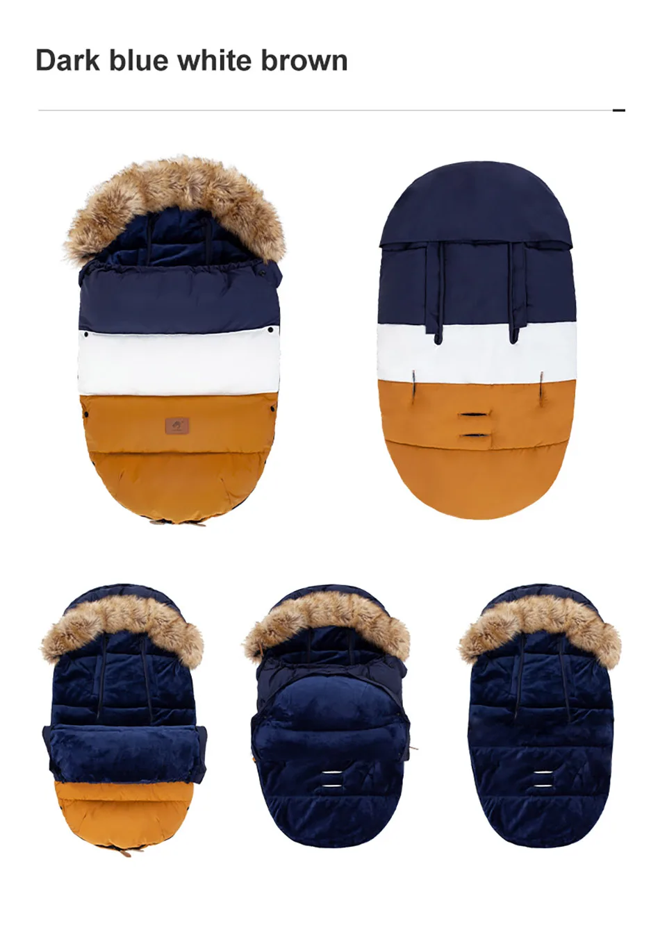 Kinderwagen Fußsack Outdoor Winter Baby Warm In Kinderwagen Abnehmbare Dicker Winddicht Pelz Kragen Baby Umschlag Kinderwagen Zubehör – Detail 15