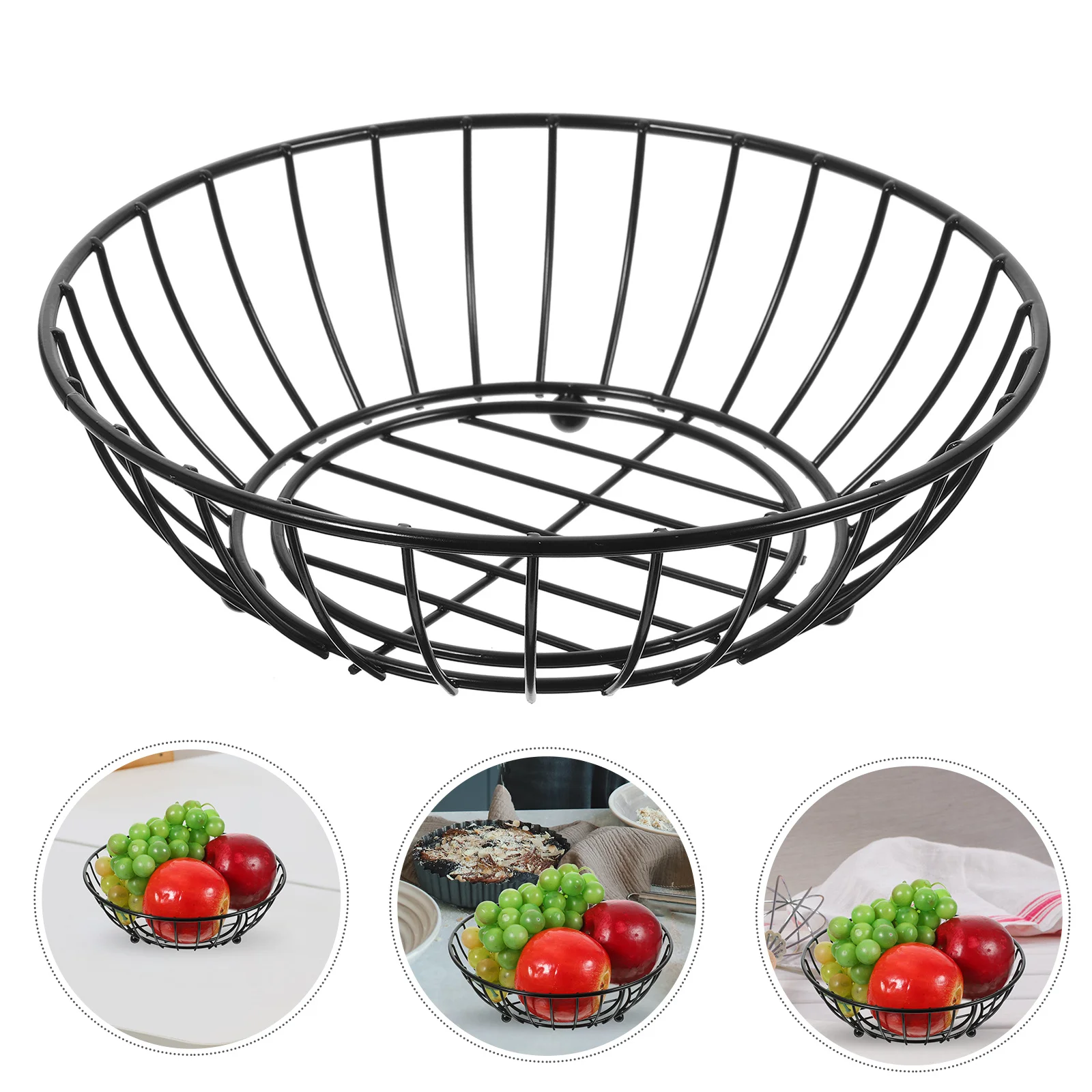 鉄線フルーツバスケット大容量中空デザインスナック野菜収納バスケットキッチンリビングルームデスクトップ用