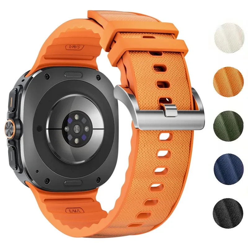 Официальный силиконовый + нейлоновый ремешок для Samsung Galaxy Watch Ultra, ремешок 47 мм, функциональный спортивный ремень, браслет Galaxy Watch 7 Ultra 47 мм
