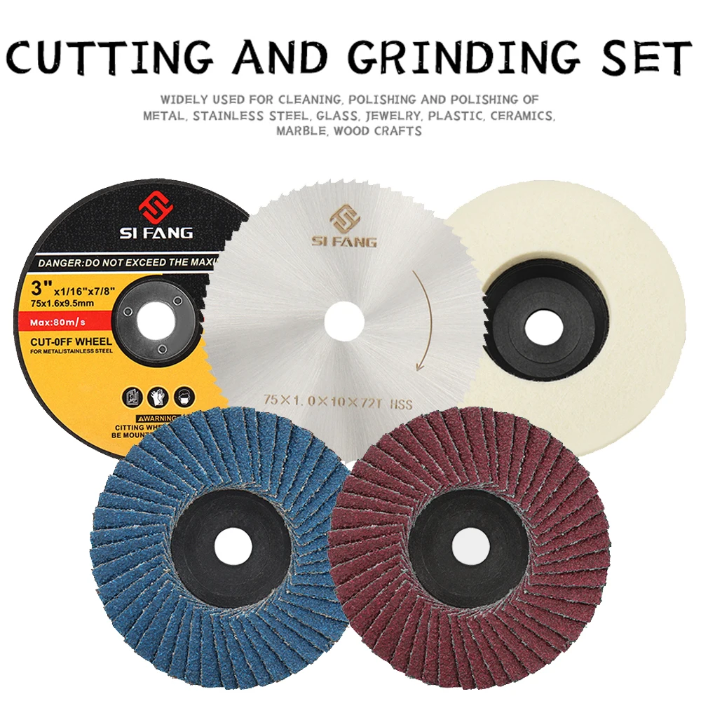 12V Mini Angle Grinder Accessories Grinding Wheel Diamond Saw Blade Metal Cutting Disc HSS Carbide Cutting Polishing Sheet Kit