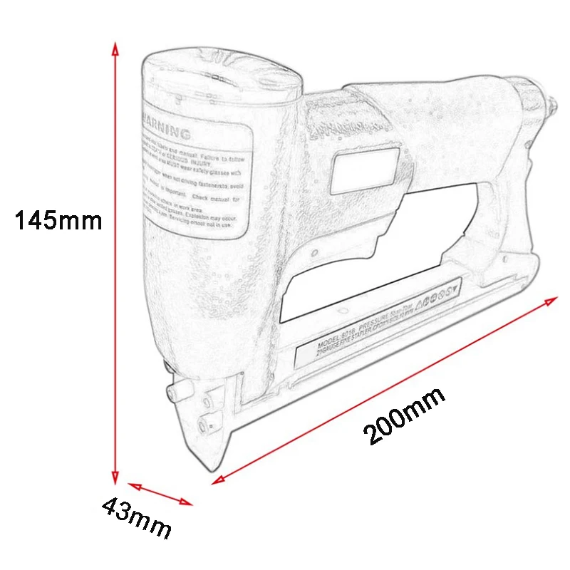 Imagem -06 - Pneumático ar Grampeador Nailer Fino Grampeador Ferramenta para Móveis U-tipo Pneumático Tira Carpintaria Pneumática ar Profissional