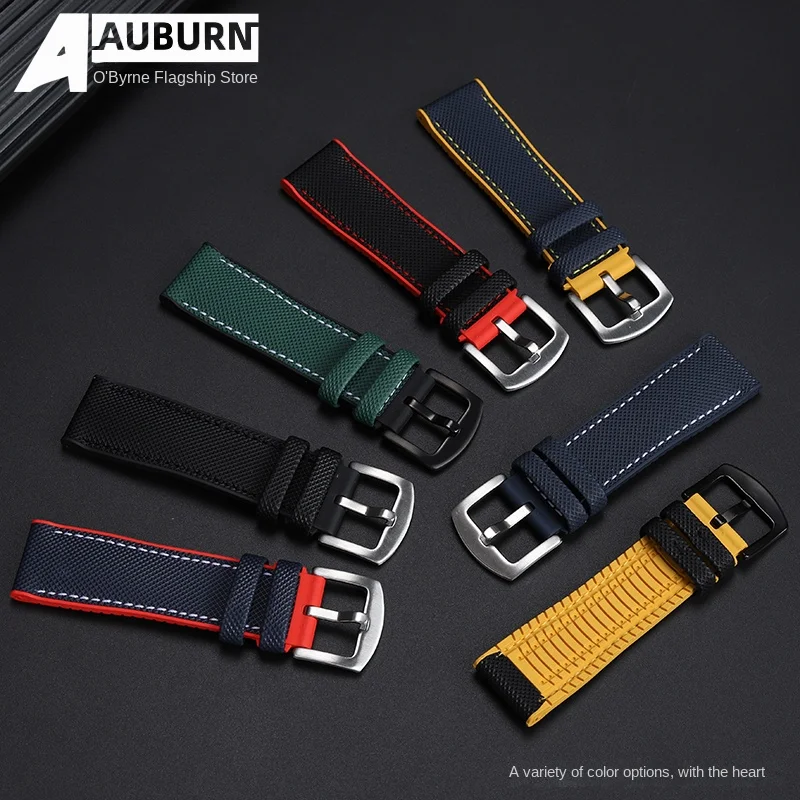 23mm rubber strap for Citizen Skyhawk JY8085 JY8030 JY8070 men\'s watch band nylon rubber strap bracelet with Quality accessories