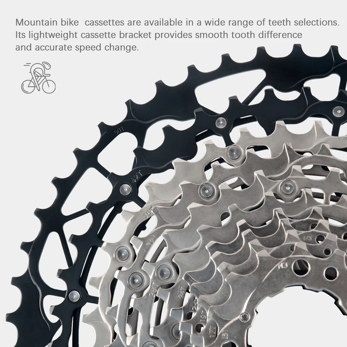 Sunshine Mountainbike 12S Kassette MTB 40T 42T 45T 46T 48T 50T 52T 12V K7 Off Road Fahrrad Kettenrad 12 Geschwindigkeit für Shimano M6100 – Detail 4