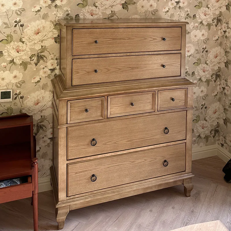 

Busy ants Same chest French solid wood bed tail high cabinet American Internet celebrity storage cabinet Bedroom seven chest