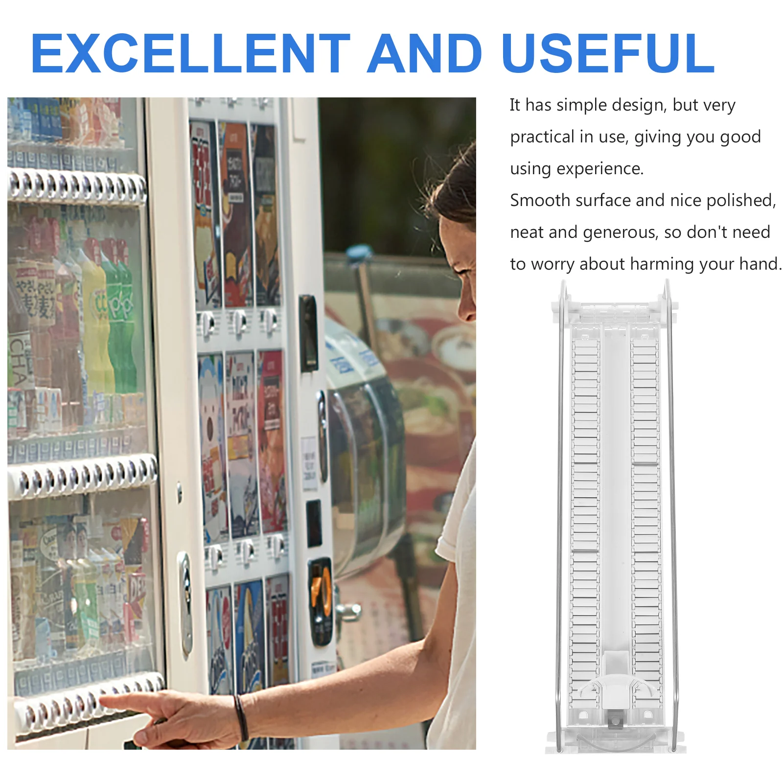 

Plastic Drink 300 310MM White Automatic Plastic Drink Puller Dispenser Fridge Shelf Vending Machine ganizer ABS