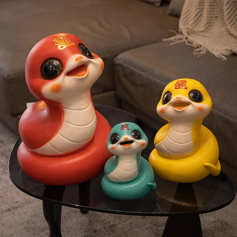 

Creative Ceramic Snake Piggy Bank Living Room Table Ornaments Home Cute Snake Animal Piggy Bank Gift Table Ornaments