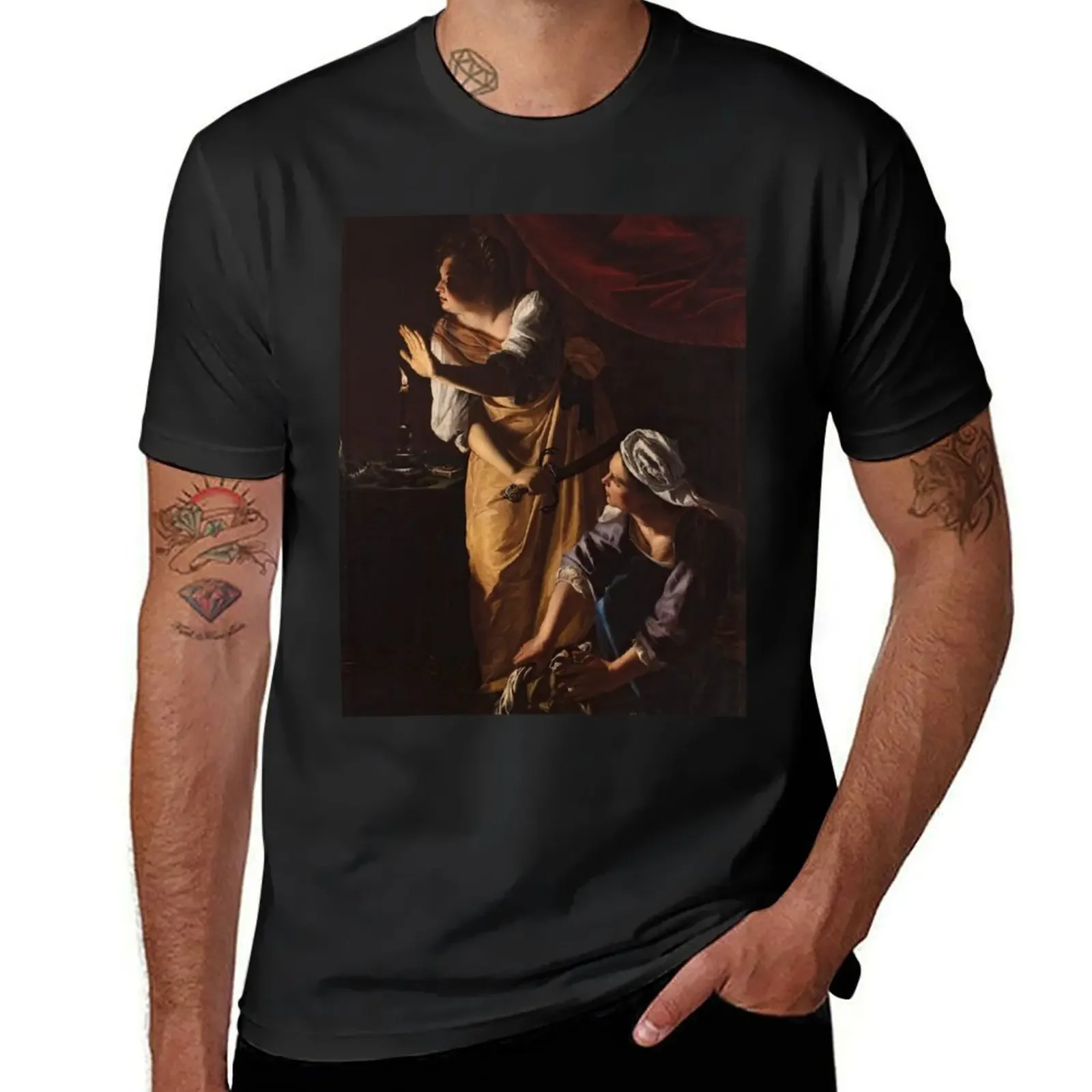 Artemisia Gentileschi - Judith and Her Maidservant with the Head of Holofernes T-Shirt quick-drying for a boy T-shirt men