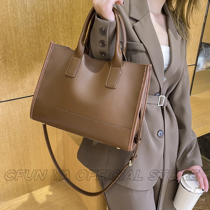 CFUN YA Fashion Luxury Women Tote Bag Large PU Leather Female Shoulder Cross Bags Travel Messenger Handbag Sac a Mains Femme image 6