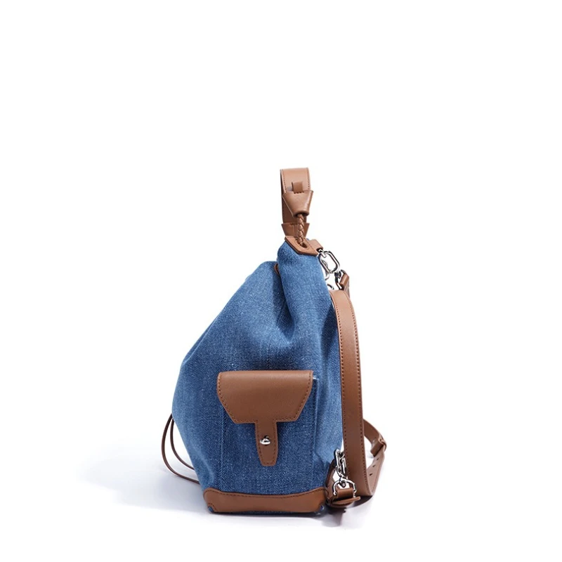 Niche Design Women Drawstring Backpack Large Capacity INS Fashion Female Student Book Backpack Rucksack Girls Daily Daypack