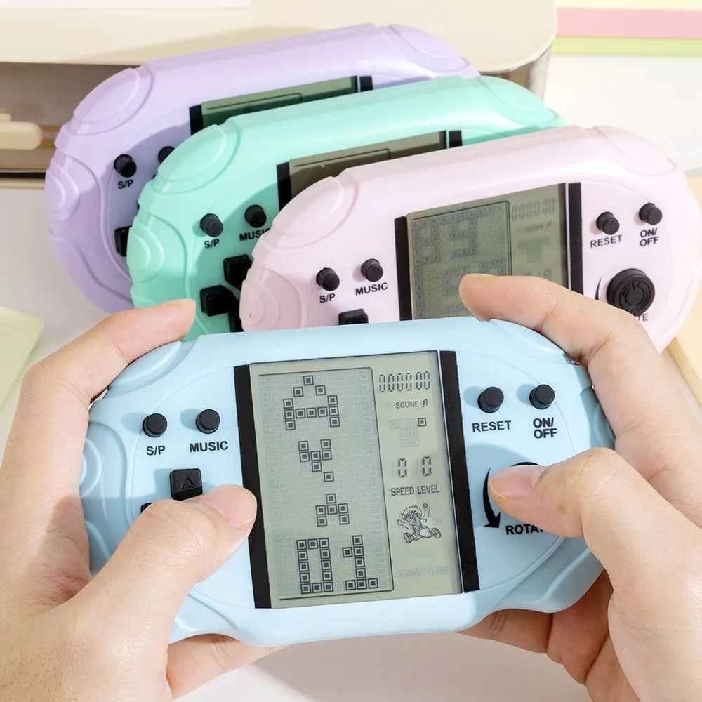 Para la nueva consola de juegos Tetris rusa de pantalla grande, consola de juegos clásica, consola de juegos portátil para niños