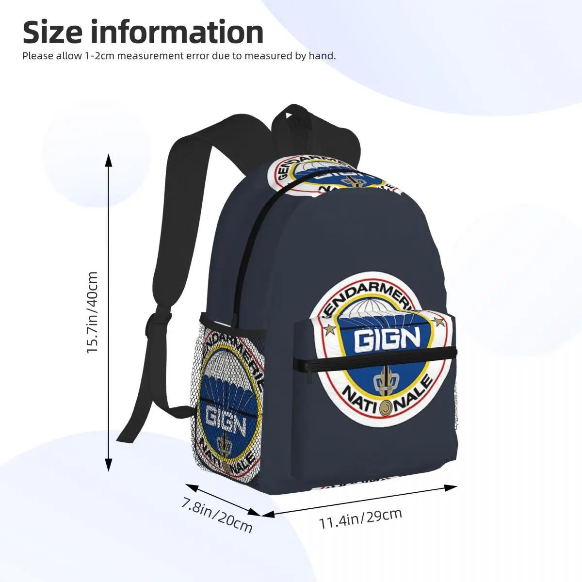 National Gendarmerie Intervention Group - GIGN (France) Student Backpack School Bag Hiking Travel Daypack for Men Women Bookbag