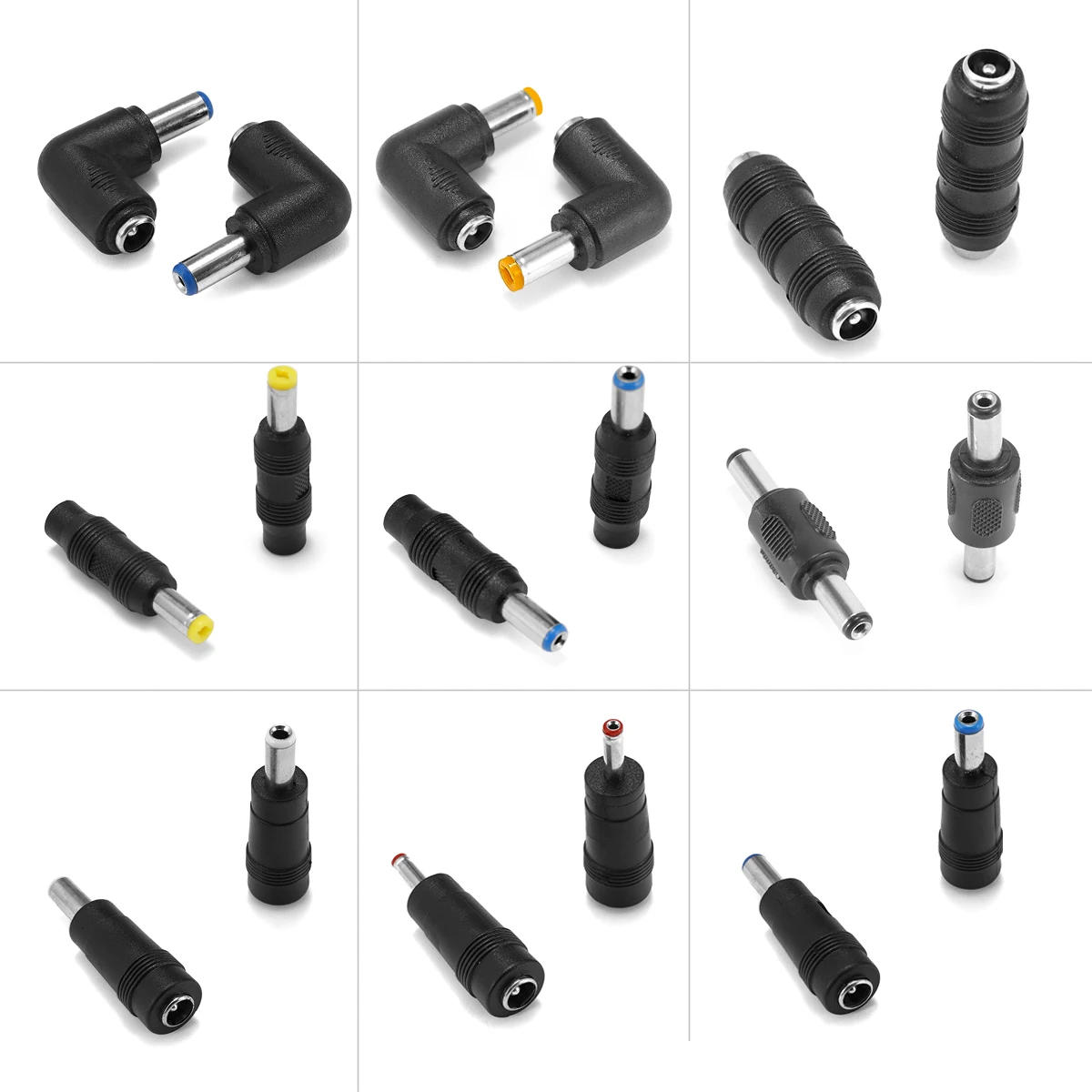 แหล่งจ่ายไฟ DC Connector 90 องศามุมขวา 5.5x2.1 มม.แจ็คหญิงชายปลั๊ก 5.5x2.5 มม.Terminal Converter อะแดปเตอร์