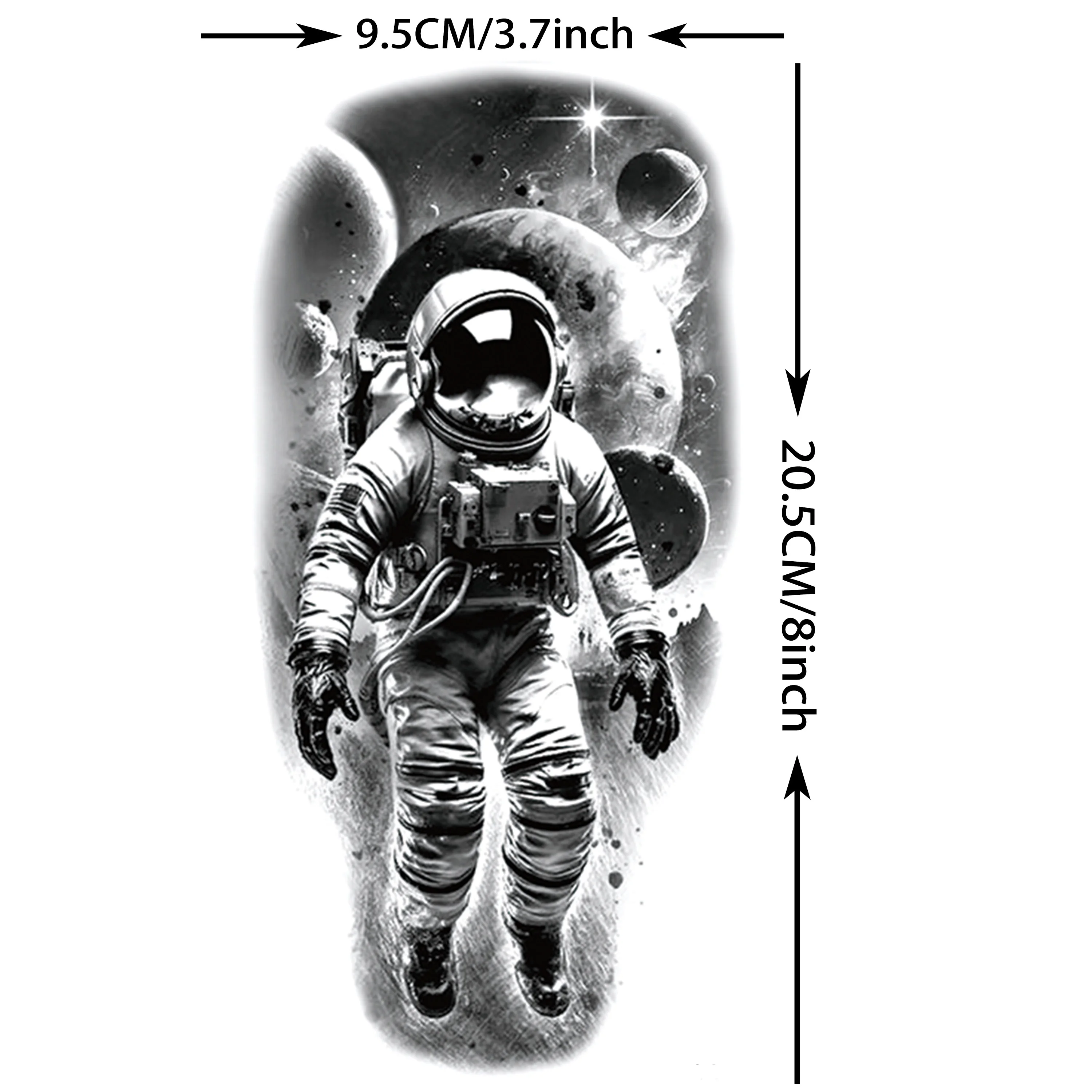 1 Sheet Wolf Lion Astronaut Temporary Tattoos For Men Women Adults Fake Tattoo Sticker Planet Galaxy Universe Outer Space