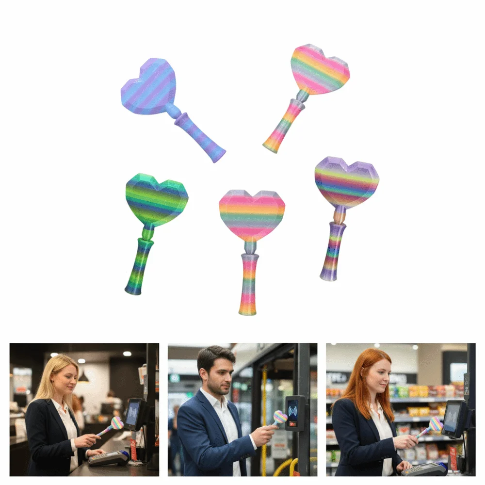 Creative 3D Print Wand Tap To Pay Portable Heart-shaped Telescoping Credit Card Holder Funny Convenient Checkout