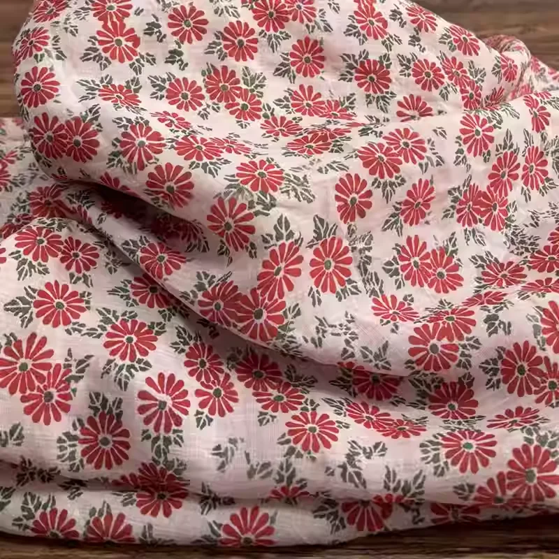 

High end pure ramie printed fabric, used for summer shirts, dresses, and hand sewn fabrics