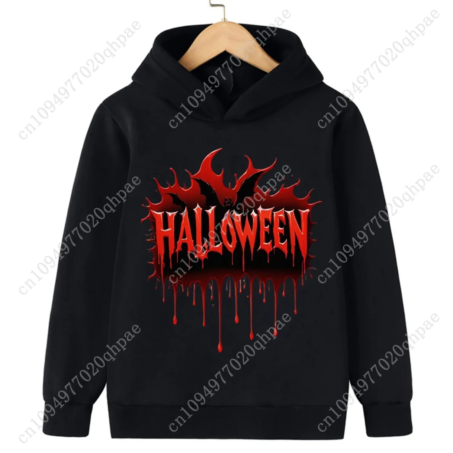 2025 Abstract Street Children's Warm Sweatshirt Halloween 2D Boys and Girls Hooded Sweatshirt Autumn and Winter Warm Fashion