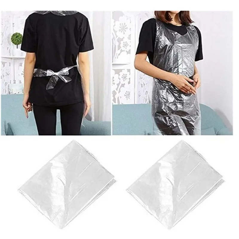 

100Pcs/Pack Disposable Transparent Apron Beauty Apron Body Art Use Accessories Supply Aprons Cleaner