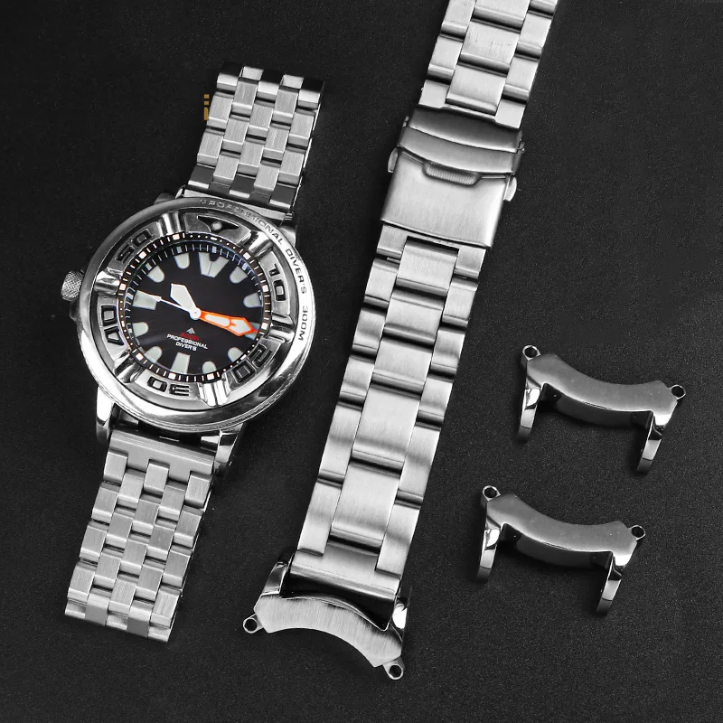 For Citizen BJ8050-08E/BJ8050 men\'s watch solid  special connector lug converter modified high-quality Stainless steel strap