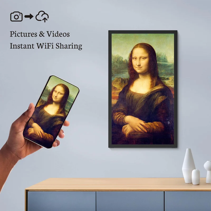 21.5 Inch Private Gallery Art Digital Frames Picture Video Wall Art Anti-Glare Canvas Wifi Remote Lcd Digital Frame for Homeuse