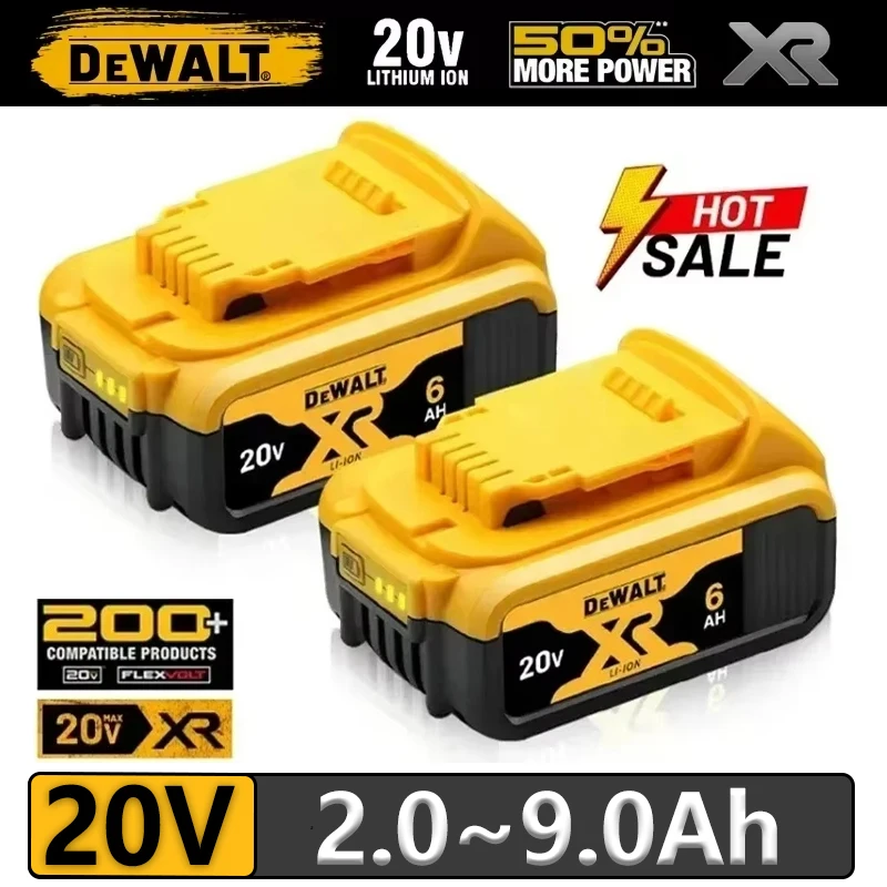 Original DeWalt Battery 20V MAX 6 Ah 9Ah (DCB206) For Dewalt 20V 18V 60V Cordless Drill Impact Drive