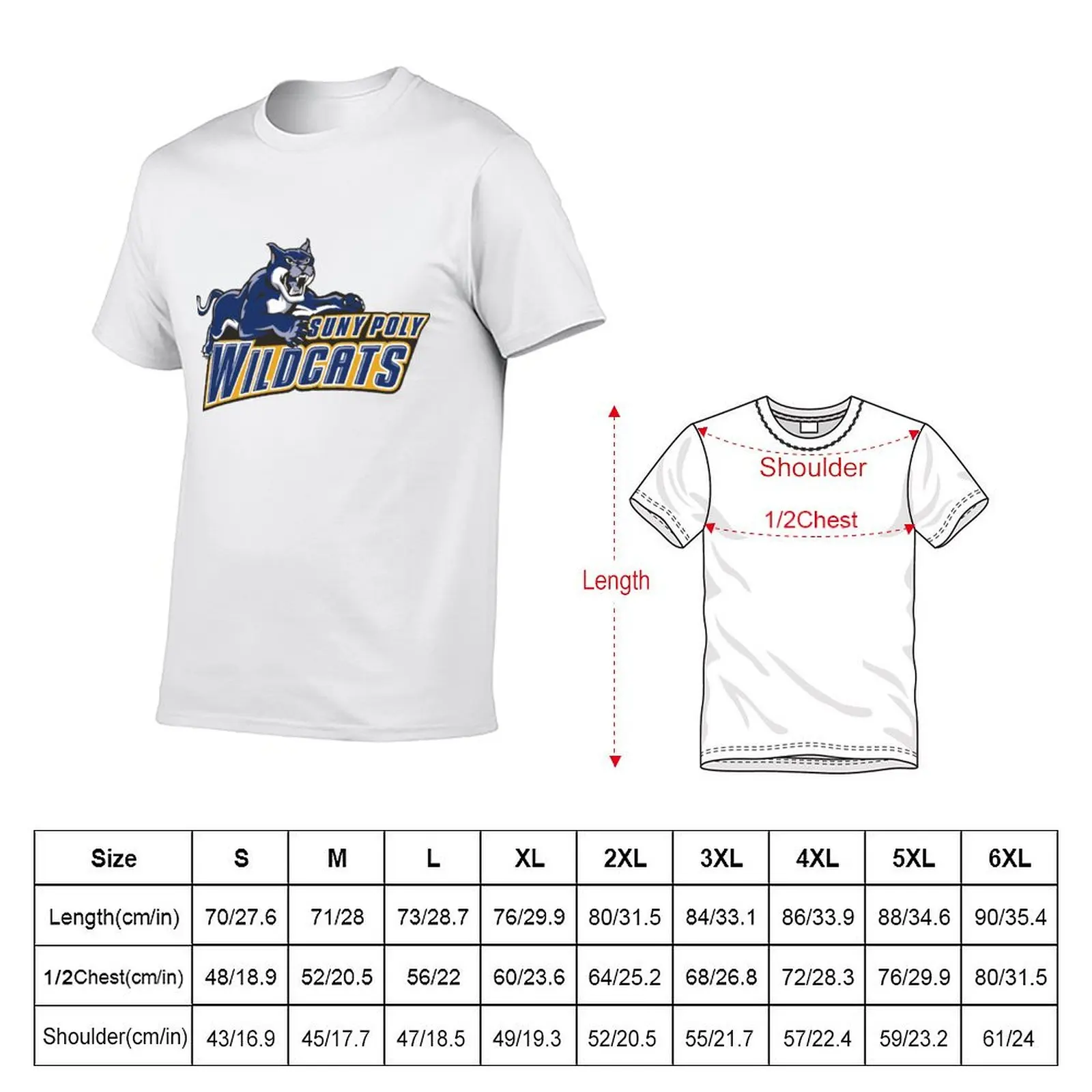 SUNY POLY Wildcats T-Shirt t shirt man cotton man graphic t shirt T-Shirt