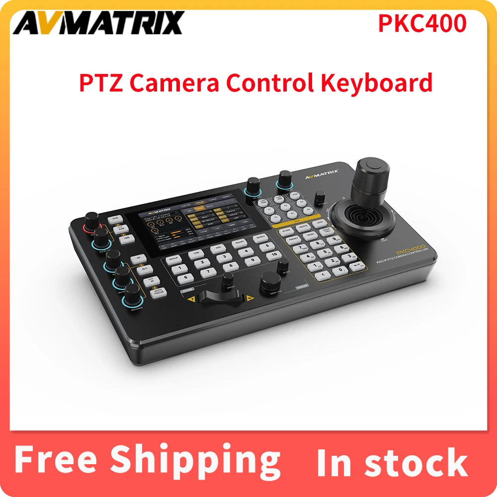 Avmatrix PKC4000 PTZ Camera Control Keyboard with 5 Inch Ccreen and 4D Joystick Support real-time Monitoring Video Decoding